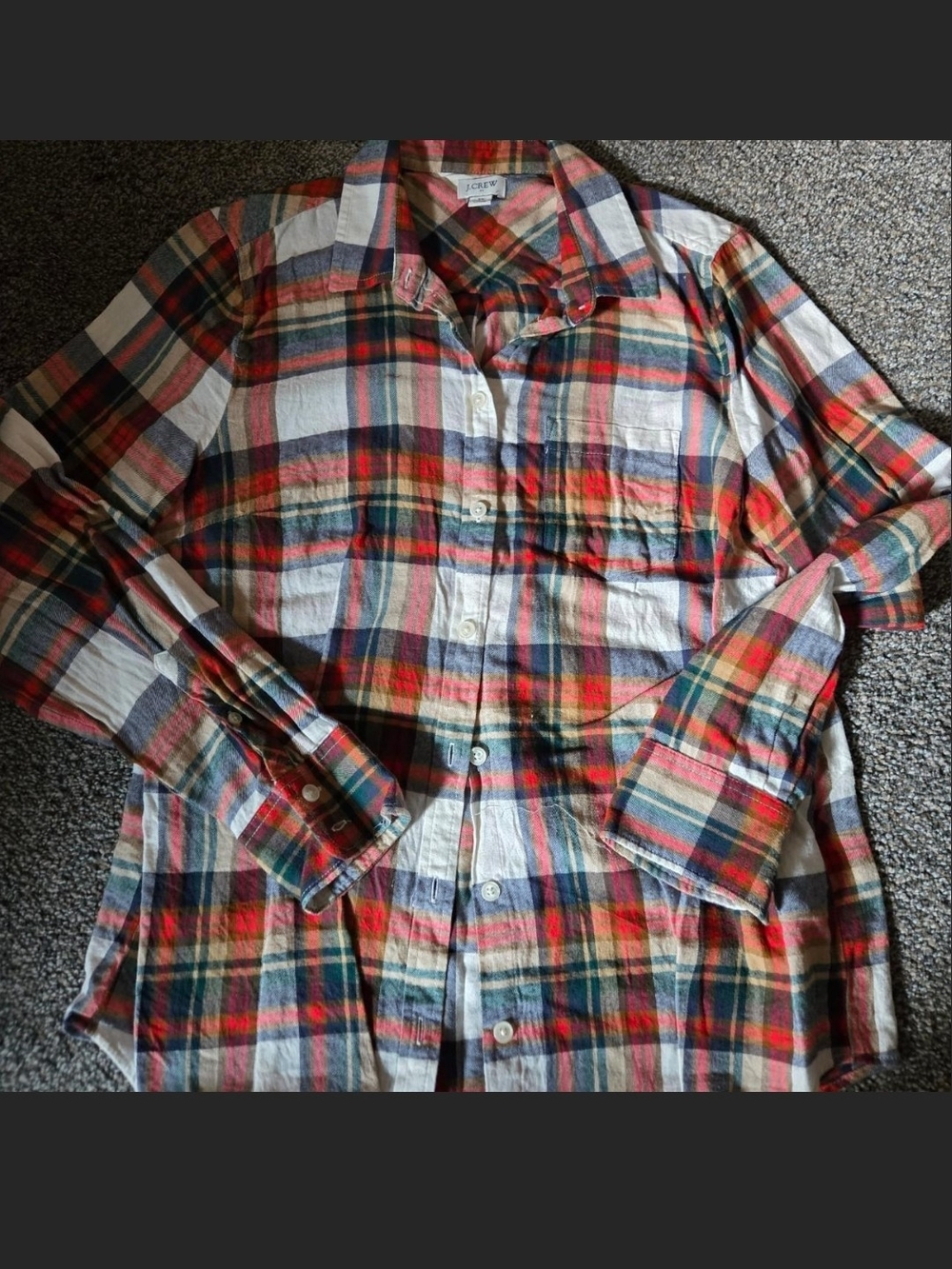J. Crew Multicolor Plaid Button-Down Shirt